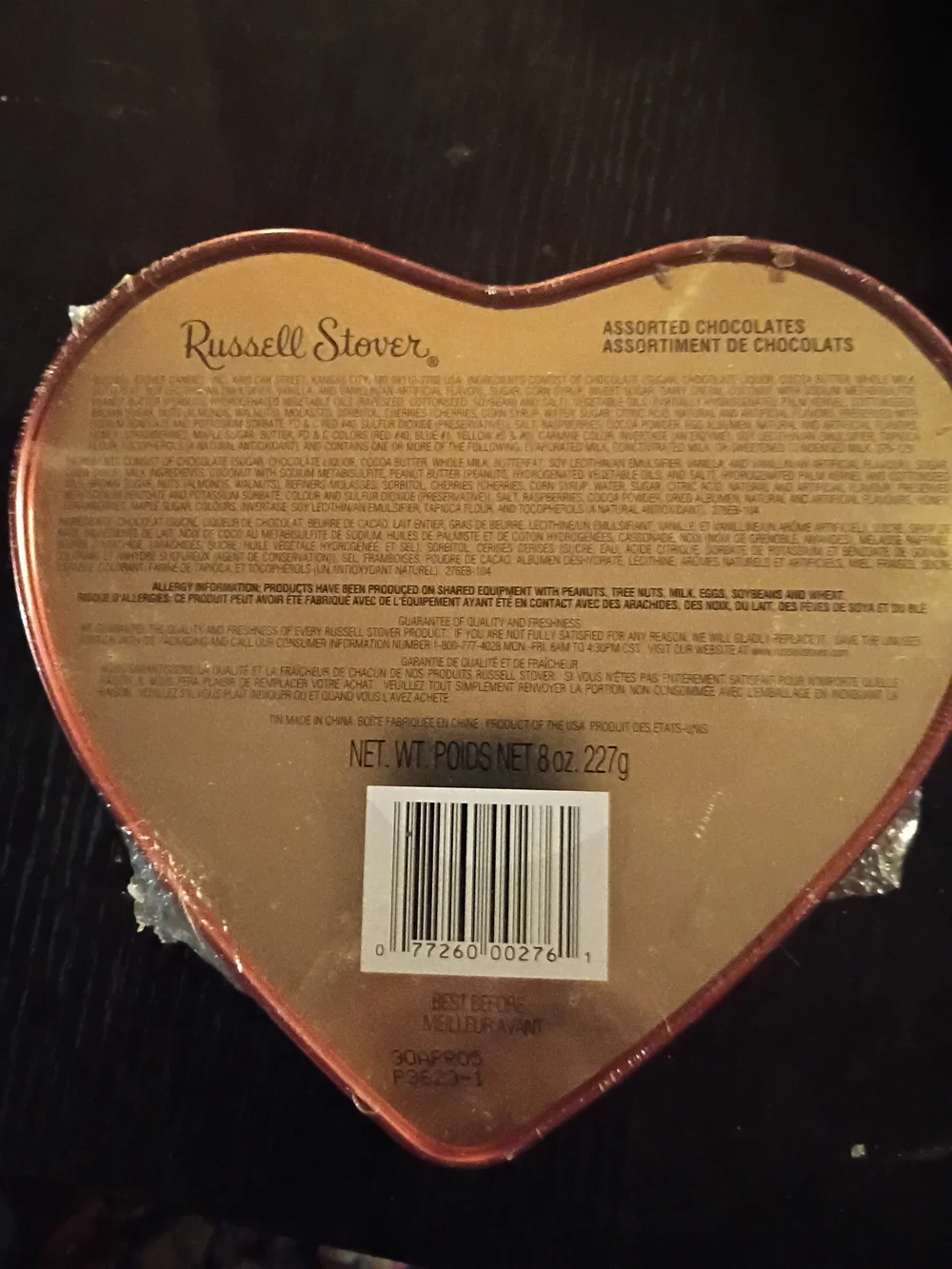 Elvis Heart Chocolate Tin - Red